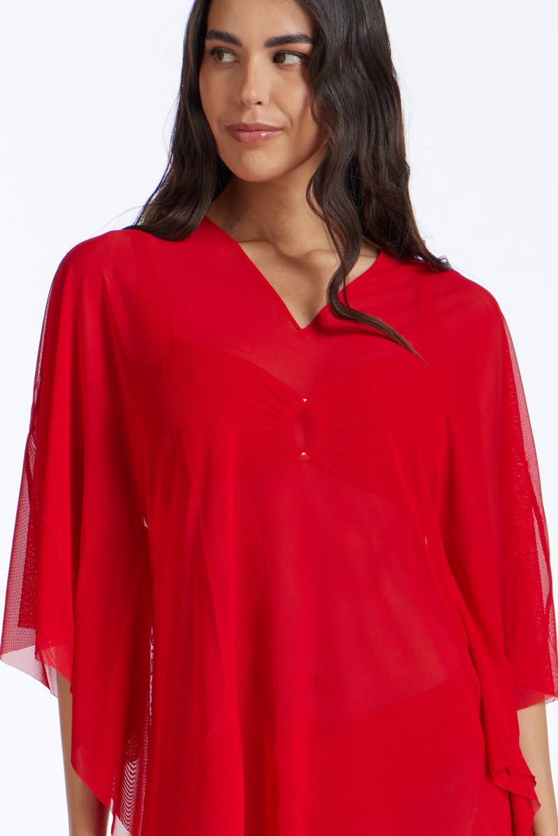 PONCHO TULLE TINTA UNITA