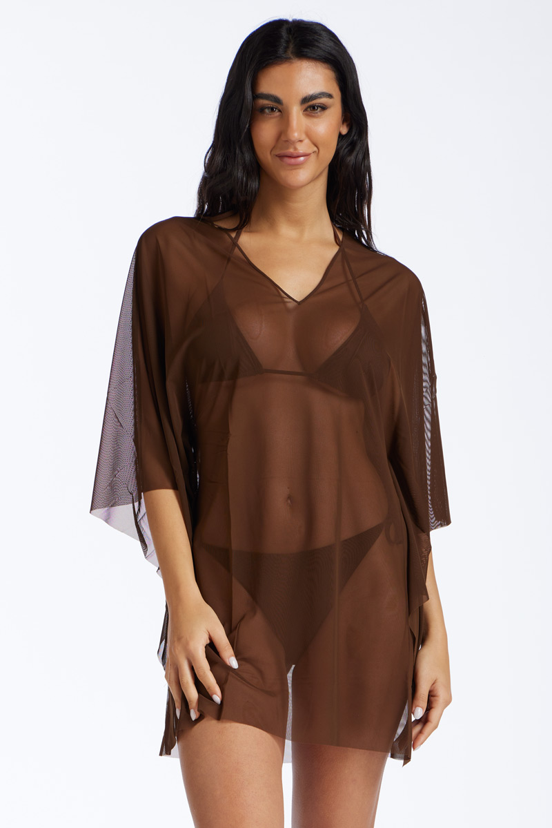 PONCHO TULLE TINTA UNITA