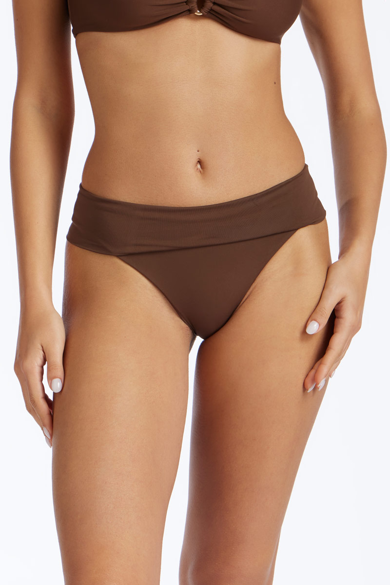 SOLID COLOUR BANDEAU BIKINI BOTTOM