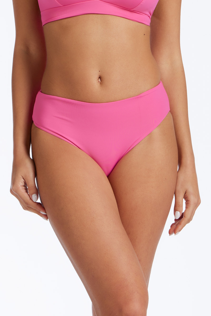 TWO-TONE REVERSIBLE HIGH-WAISTED BIKINI BOTTOM