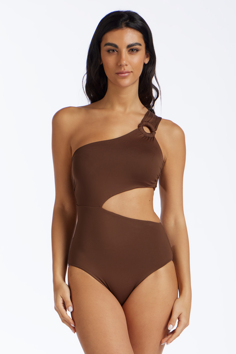ONE-PIECE SWUIMSUIT WITH BRAIDED RING BUCKLE