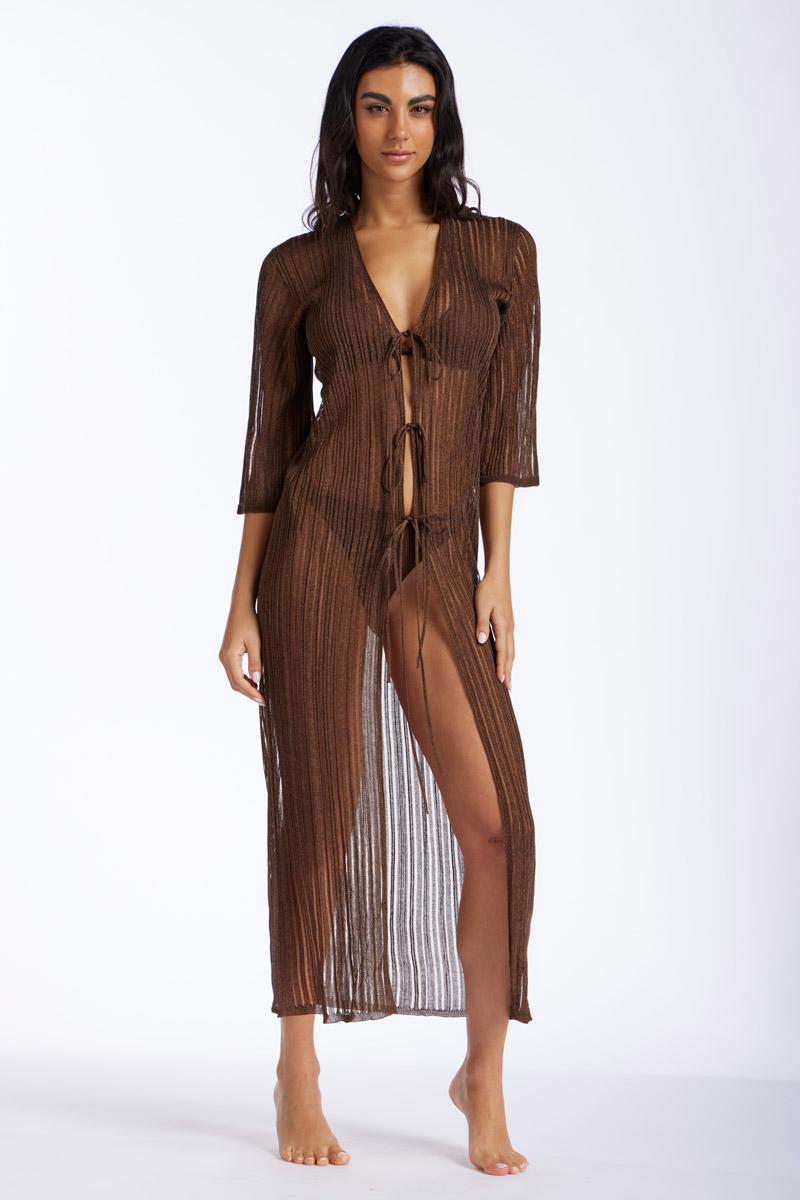 CARDIGAN LUNGO IN MAGLIA LUREX