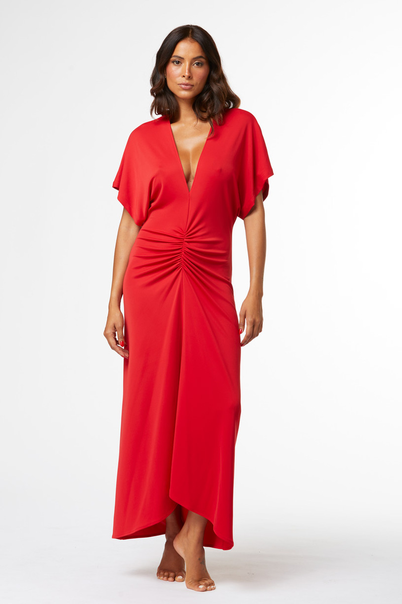 ABITO LUNGO IN JERSEY TINTA UNITA