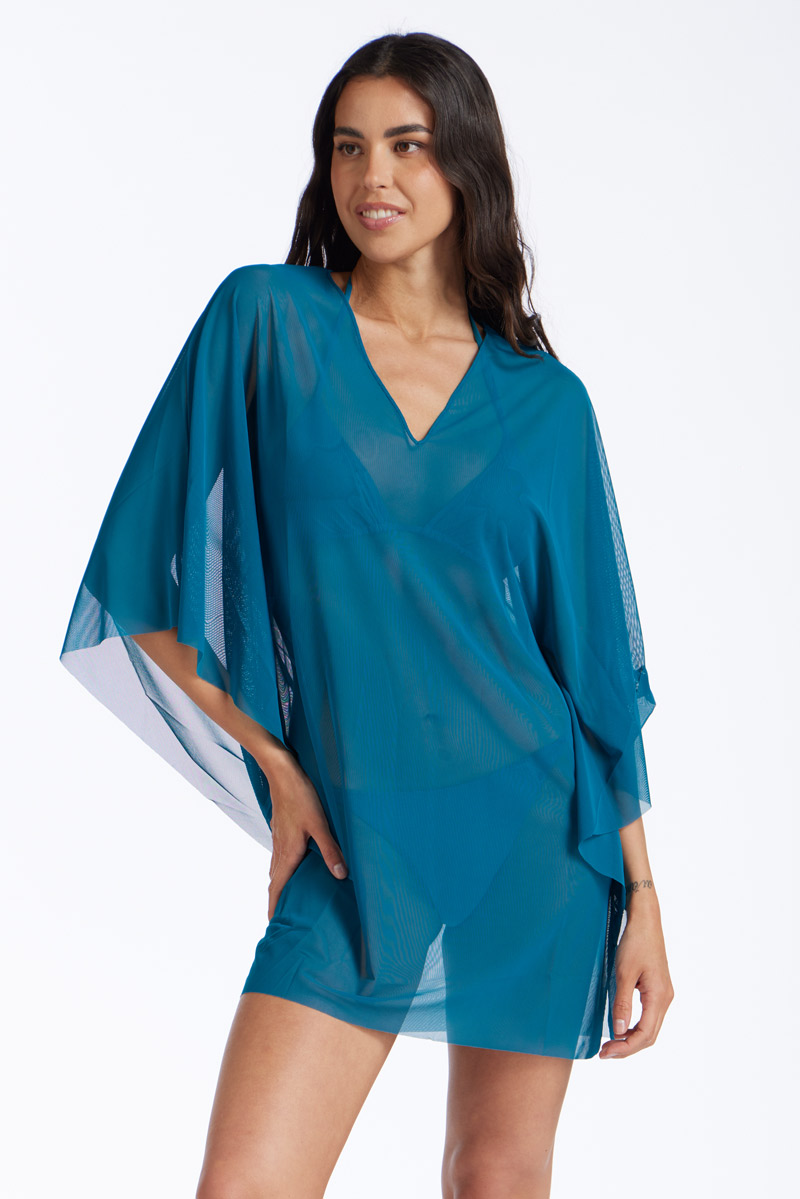 PONCHO TULLE TINTA UNITA